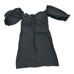 Lulus Dusty Dark Green Off-Shoulder Mini Dress - Size Small